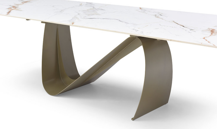 ESF Italia European 83-inch Ceramic Extension Dining Table with Top Marble Design