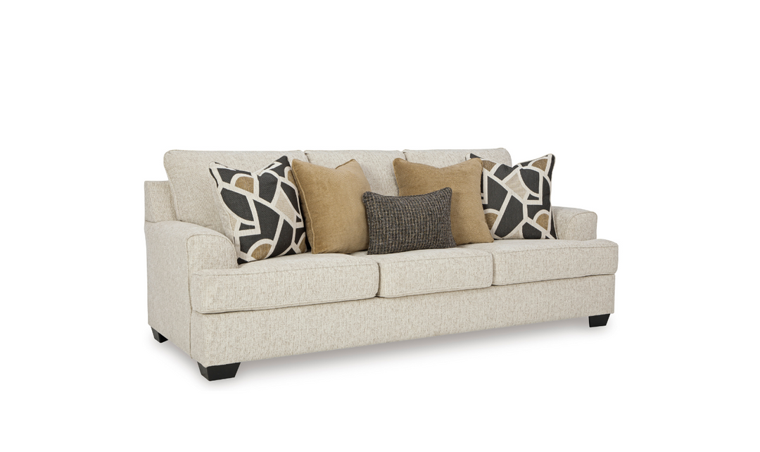 Ashley Heartcort 3-Seater Fabric Sofa With 5 Pillows and Track Arms- Leahyco