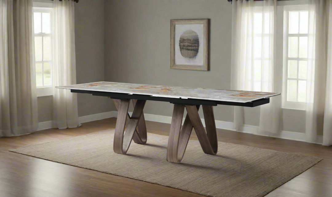 ESF Italia Bruno Extendable Brown Dining Table- Leahyco