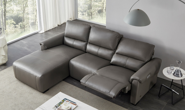 Maria Leather Electric Recliner Sectional Sofa- Leahyco