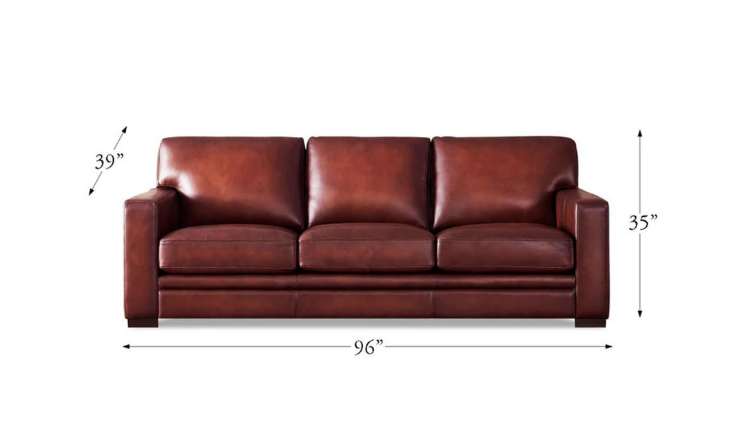 Hydeline Dillon 3-Seater Waxy Pull-up Leather Sofa in Brown