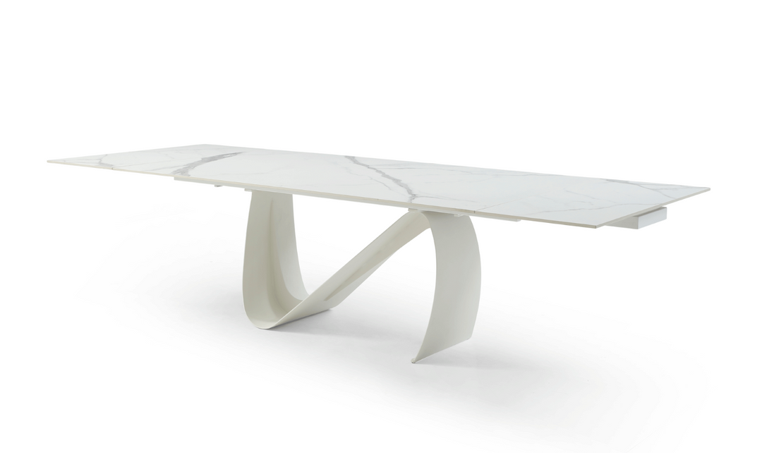 ESF Italia European 83-inch Ceramic Extension Dining Table with Top Marble Design