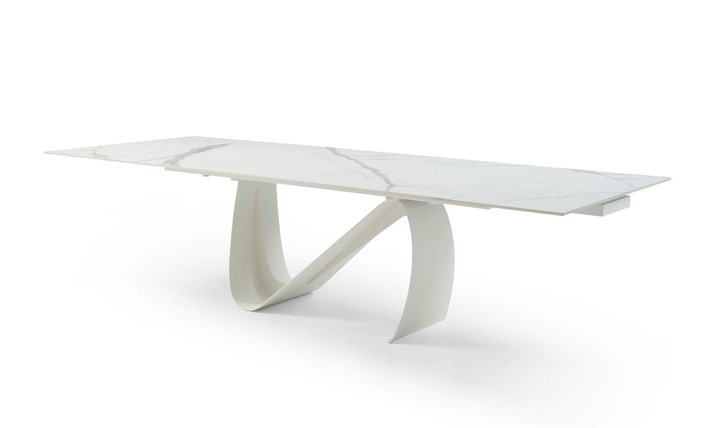 ESF Italia European 83-inch Ceramic Extension Dining Table with Top Marble Design