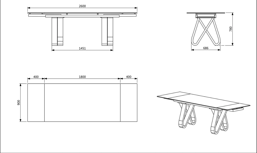 ESF Italia Bruno Extendable Brown Wooden Dining Table