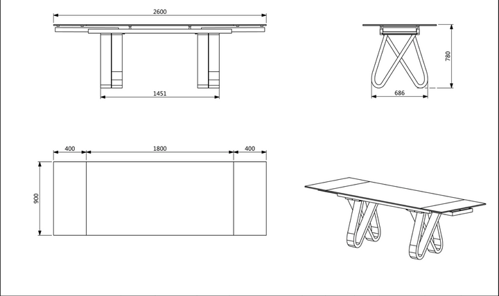 ESF Italia Bruno Extendable Brown Wooden Dining Table