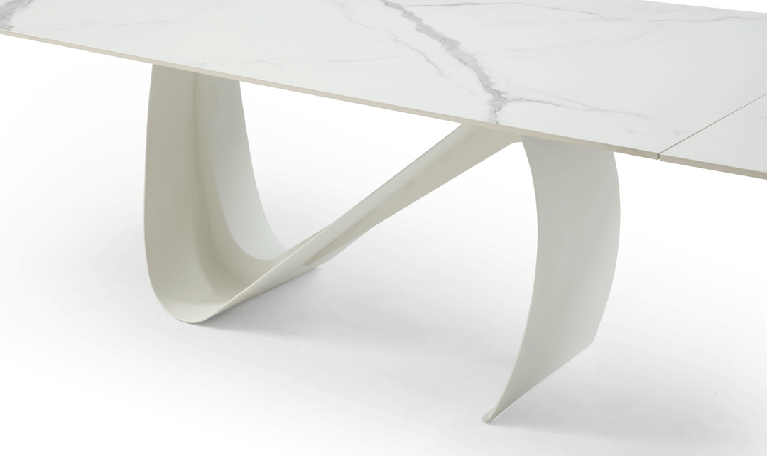 ESF Italia European 83-inch Ceramic Extension Dining Table with Top Marble Design