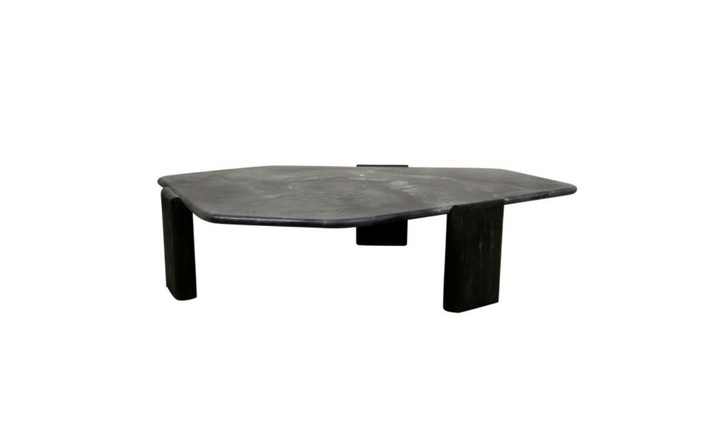 HTD Breton Hexagonal Coffee Table In Black with Lava Marble Top