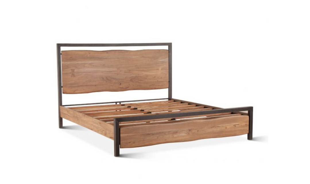 HTD Aspen King/Queen Size Wooden Bed With Deep Walnut Finish