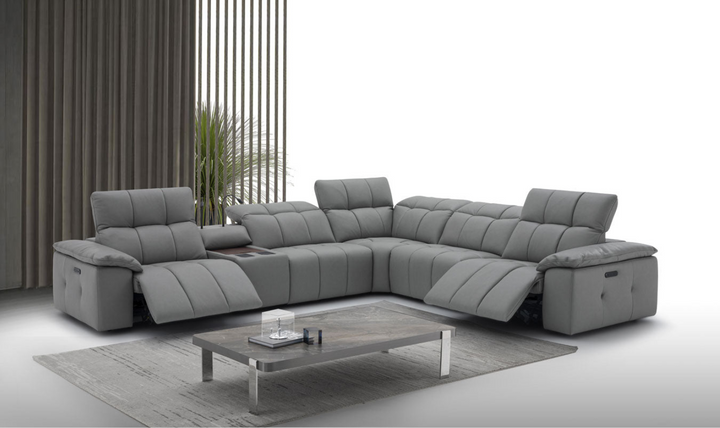 Beaumont 6 Pieces Leather Power Recliner Sectional Sofa in Premium Leather- Leahyco