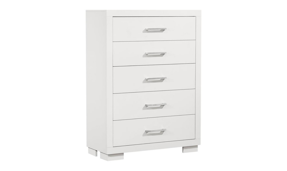 Coaster Furniture Jessica 5 Drawer Chest in White-Leahyco