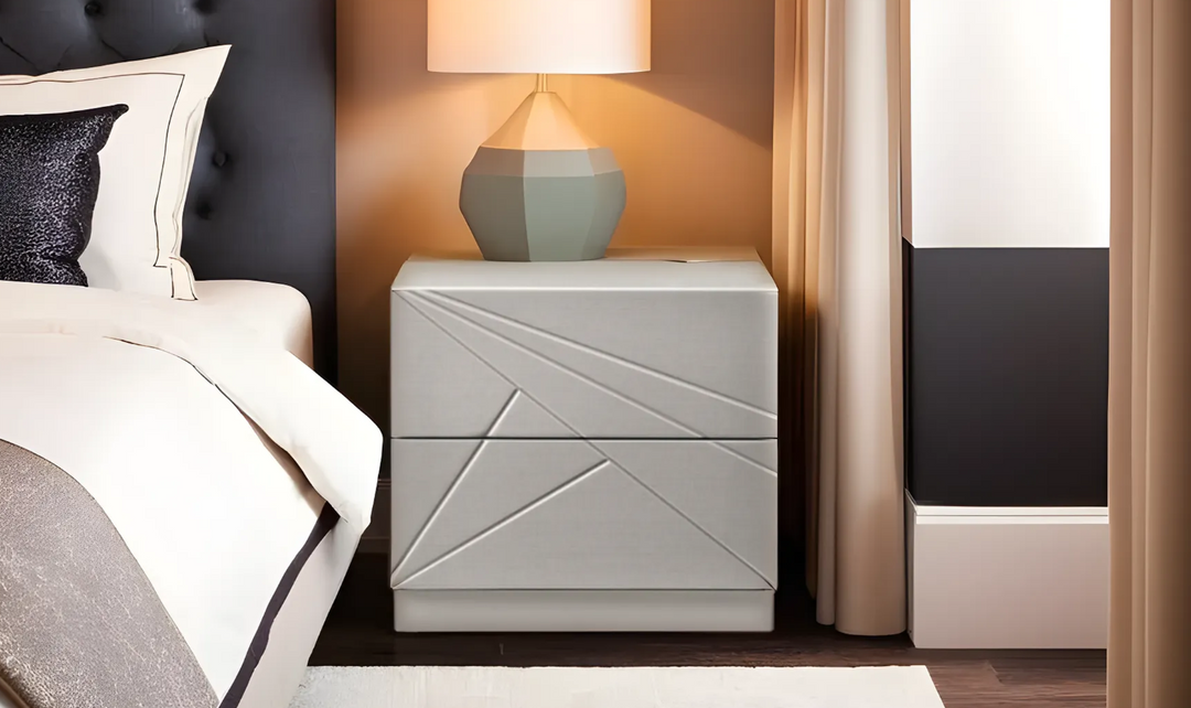 Leahyco Italia Brio 2-Drawers Nightstand in Light Gray-Leahyco