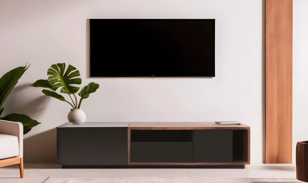 Leahyco Italia Calvin TV Stand in Black High Gloss Finish-Leahyco