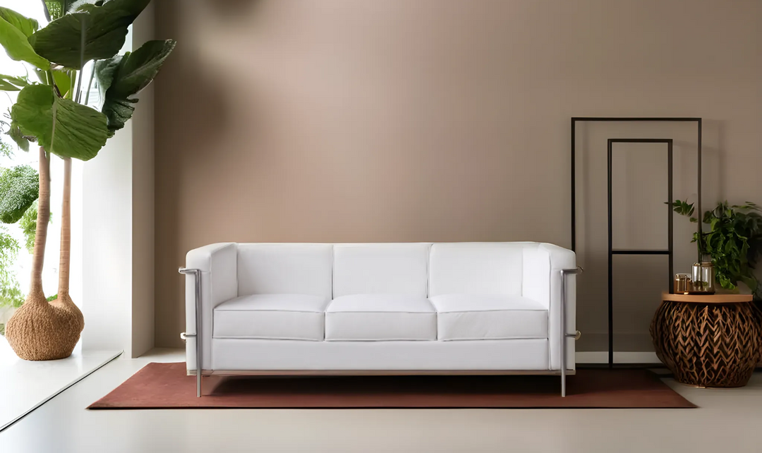 Leahyco Italia Dedicace 3-Seater Leather Sofa in Stainless Steel Frame-Leahyco