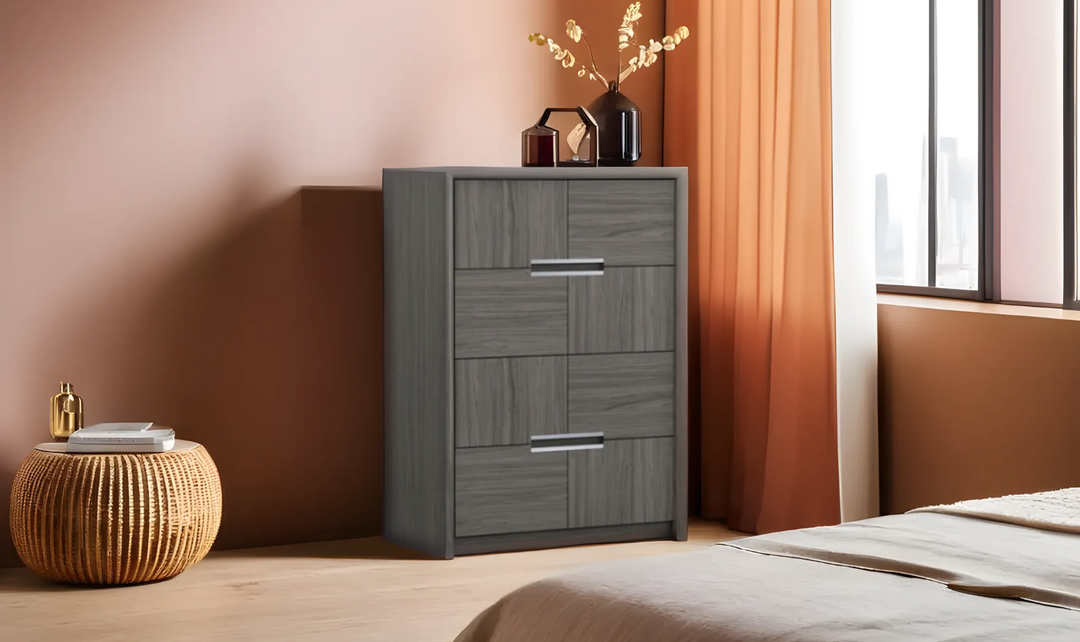 Leahyco Italia Nattier 8-Drawer Chest in Chestnut Brown Finish-Leahyco