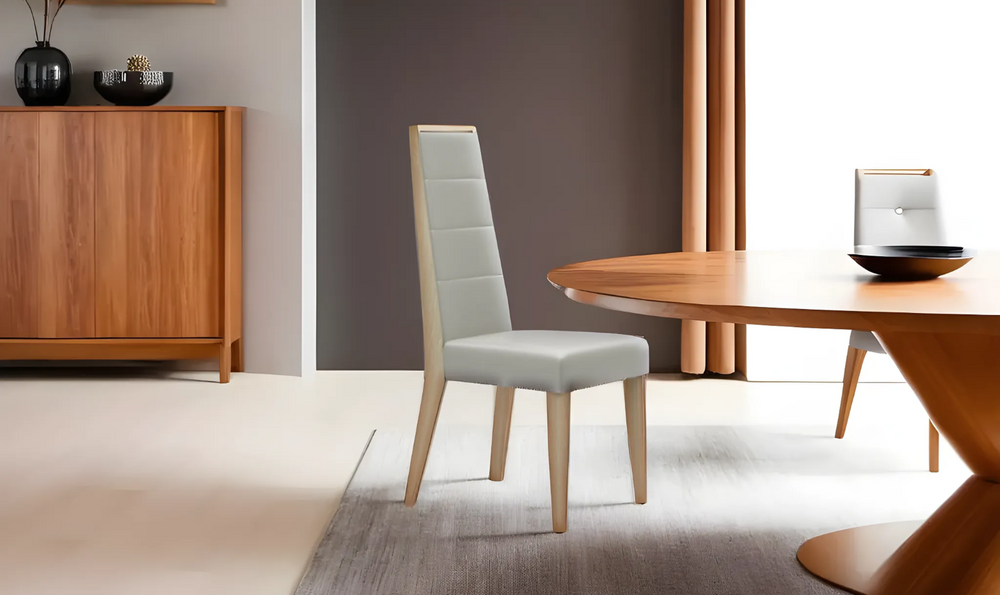 Leahyco Italia Syntaxe Leather Armless Dining Chair-Leahyco