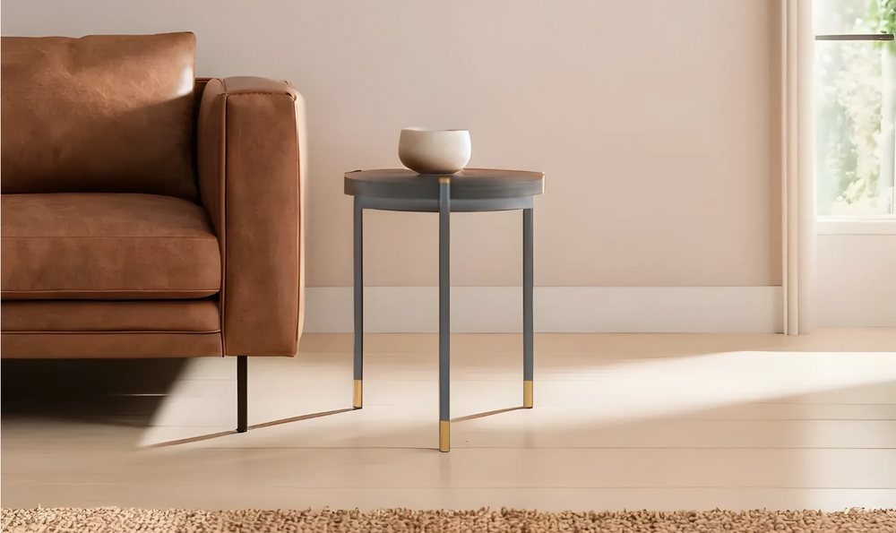 Leahyco Italia Diapo Round Wood Top End Table in Wenge-Leahyco