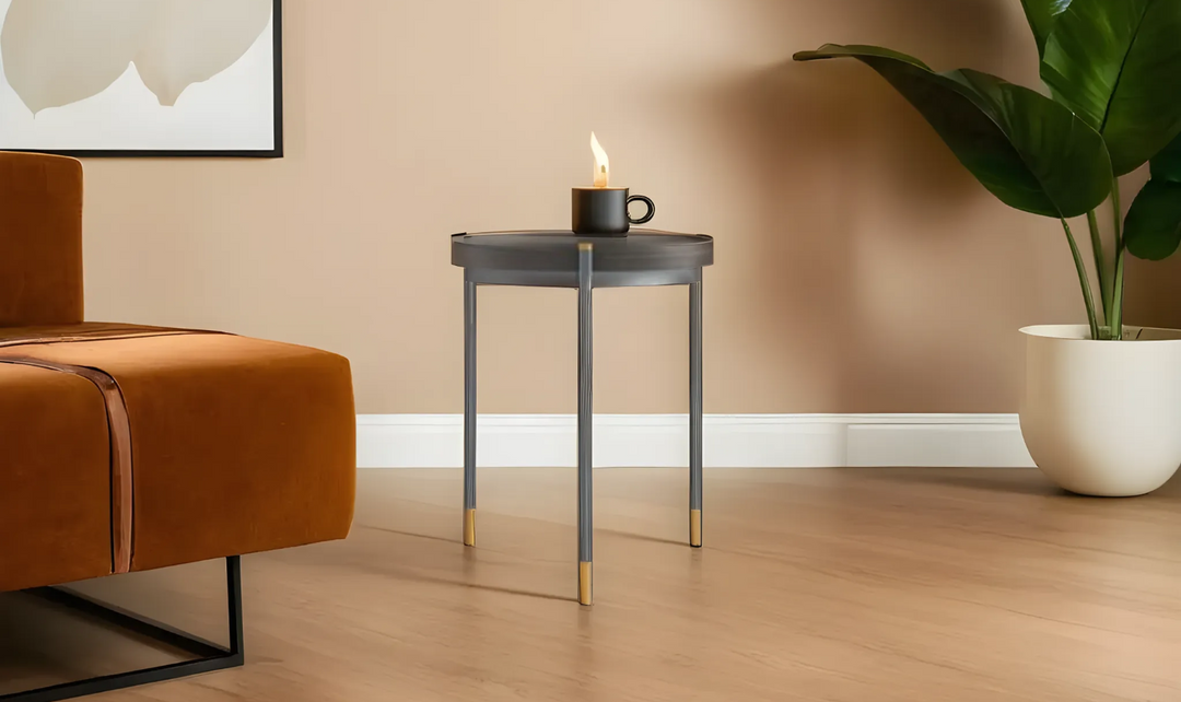 Leahyco Italia Diapo Round Wood Top End Table in Wenge-Leahyco