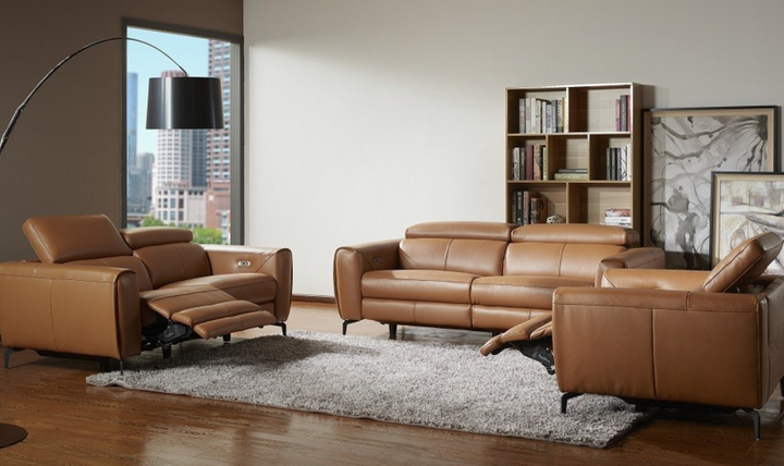 Lorenzo Reclining Premium Italian Leather Motion Sofa- Leahyco