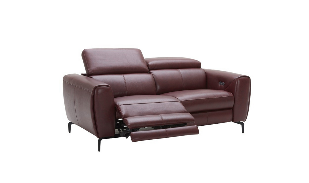 Lorenzo Italian Leather Reclining Loveseat- Leahyco