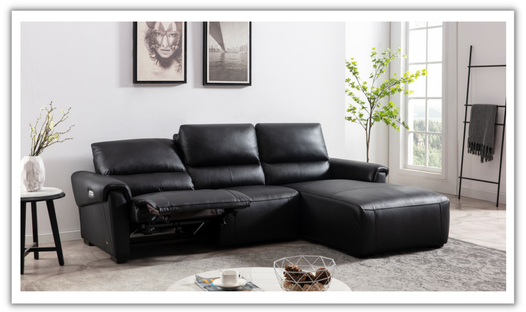 Maria Leather Electric Recliner Sectional Sofa- Leahyco