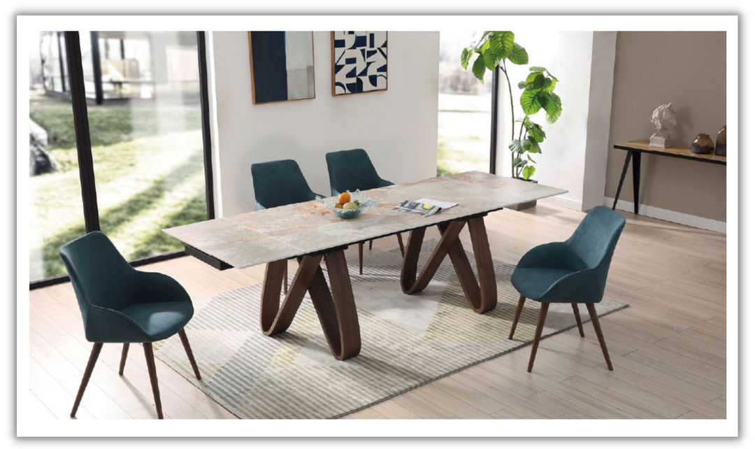 ESF Italia Bruno Extendable Brown Dining Table- Leahyco