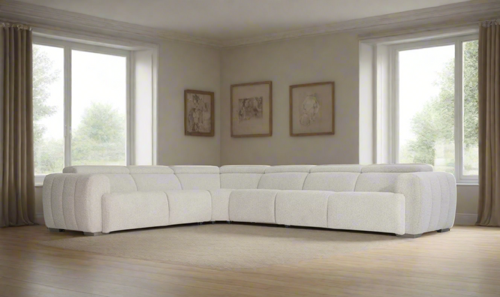 Bernhardt Aldo 4-Piece Power Motion Sectional in Light Gray- Leahyco