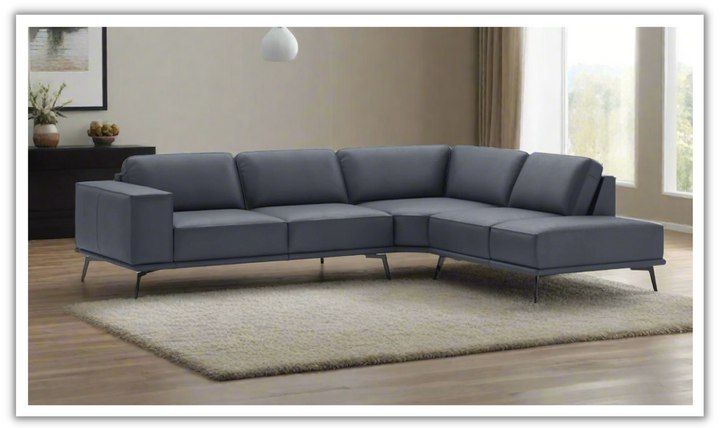 ESF Italia Manhattan Dark Gray L-shaped 5-seater Sectional Sofa