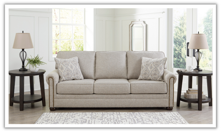 Modern Heritage Gaelon Gray 3-Seater Fabric Queen Sofa Sleeper