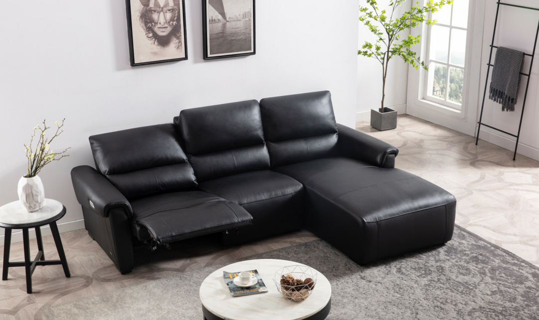 Maria Leather Electric Recliner Sectional Sofa- Leahyco