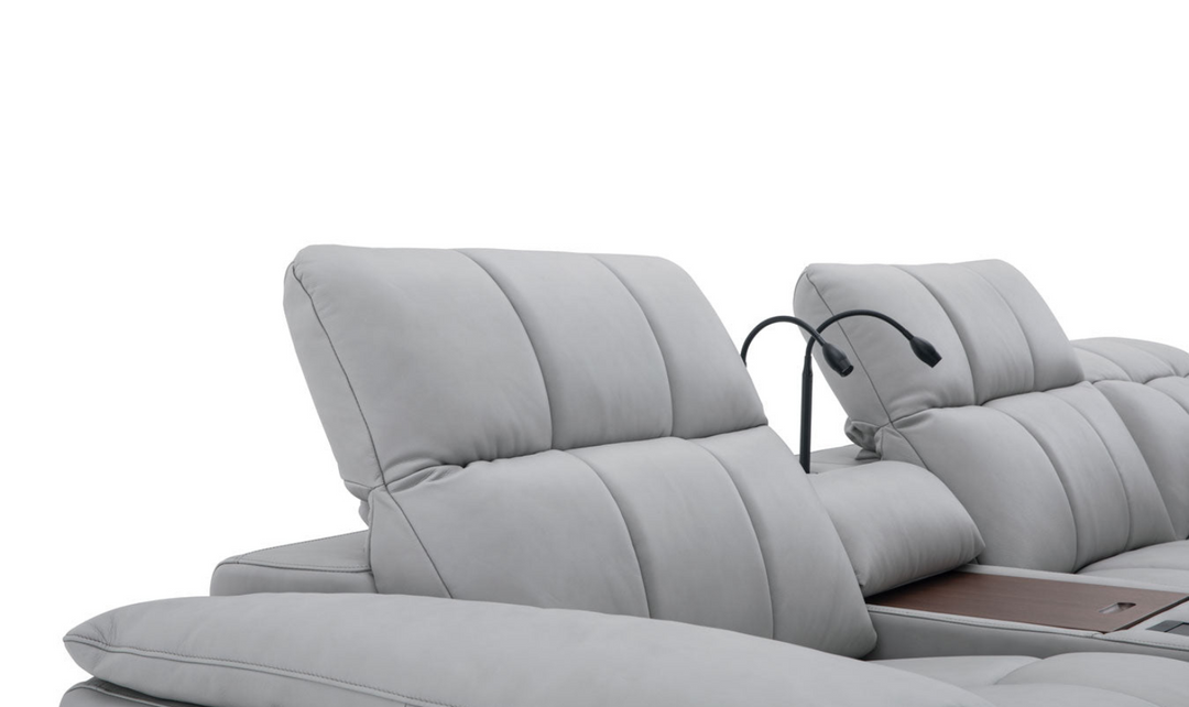 Leahyco Italia Beaumont 6 Pieces Leather Power Recliner Sectional Sofa in Premium Leather