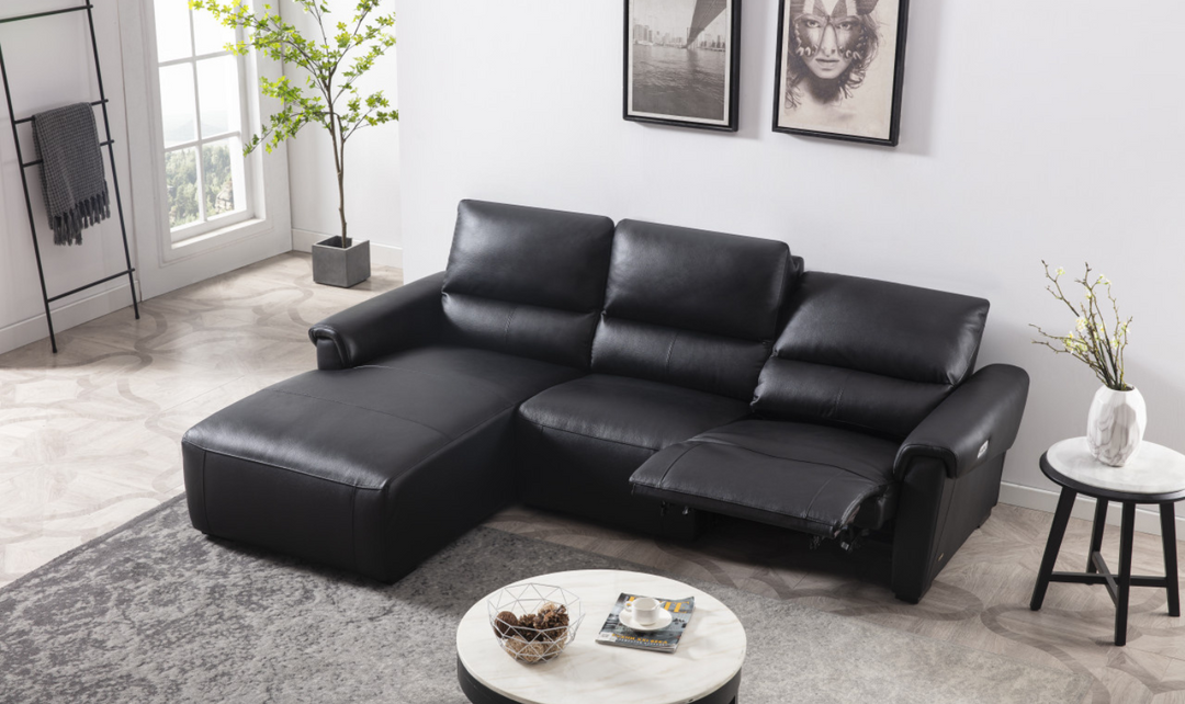 Maria Leather Electric Recliner Sectional Sofa- Leahyco