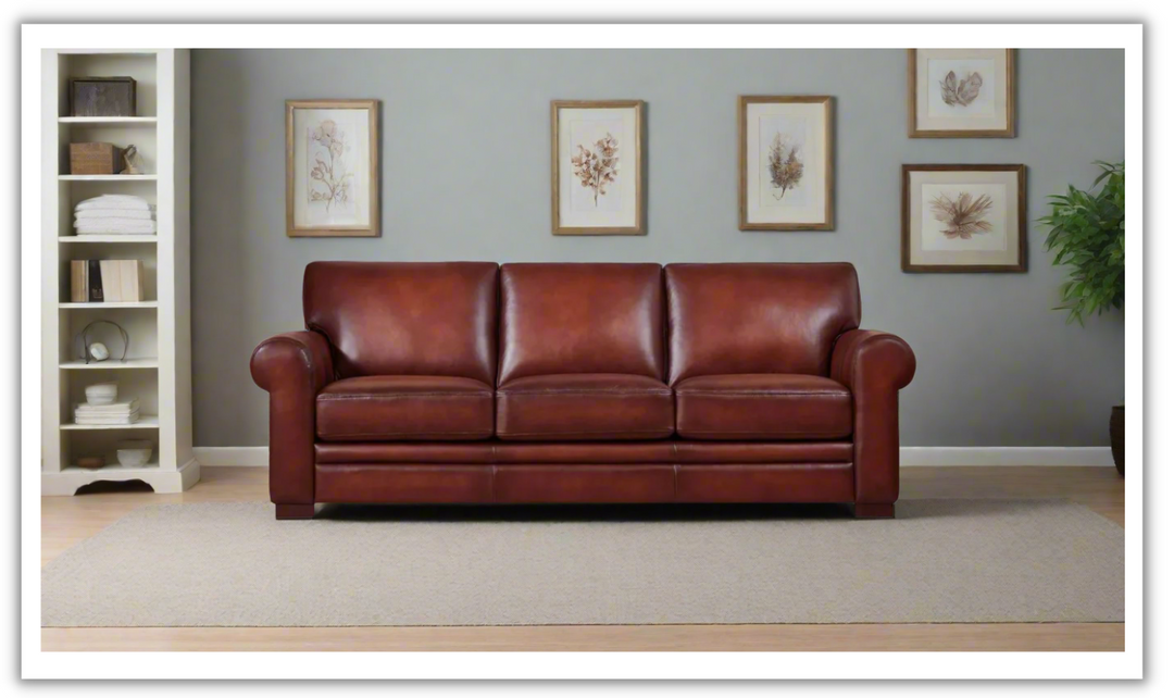 Brookfield 3 Seater Waxy Pull-up Leather Sofa- Leahyco