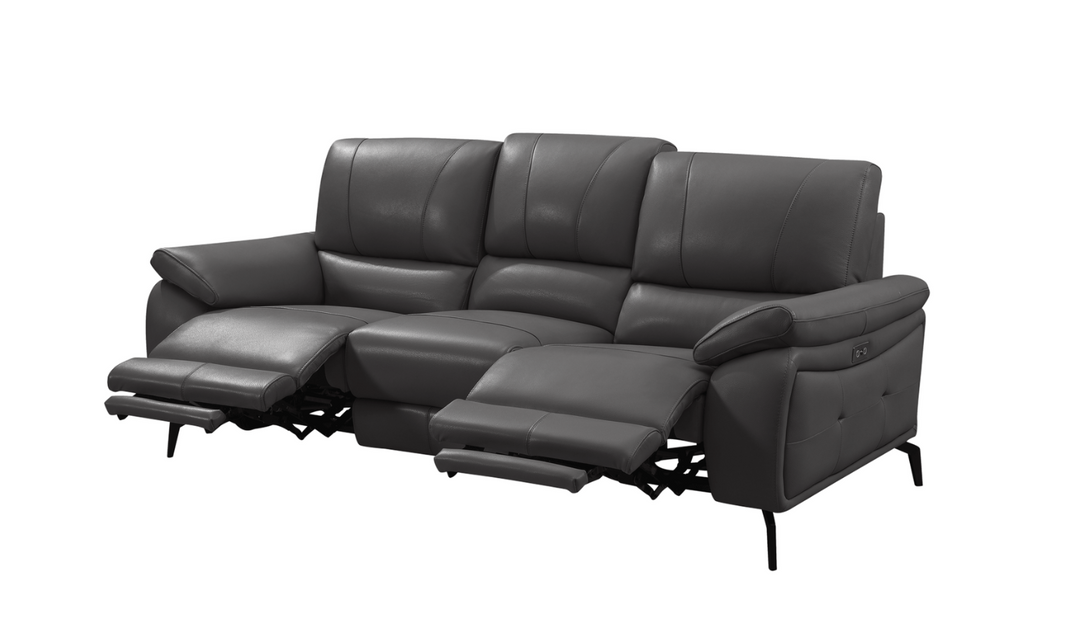 ESF Italia Jake Leather Electric Recliner Living Room Set- Leahyco