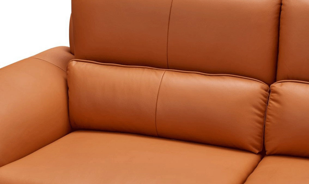 ESF Furniture Top Grain Leather Avianna Living Room Set in Orange