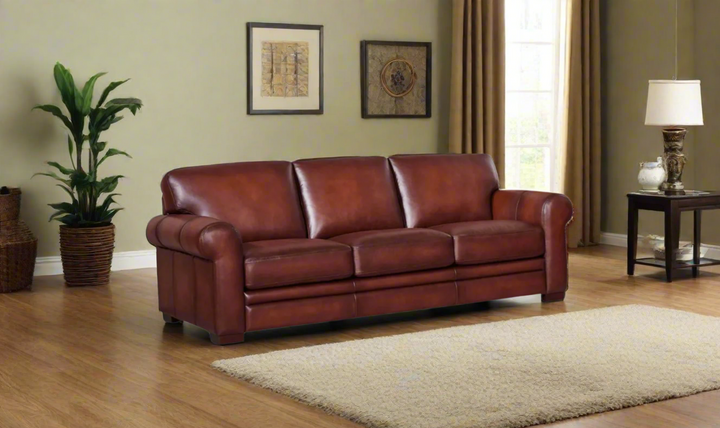 Brookfield 3 Seater Waxy Pull-up Leather Sofa- Leahyco