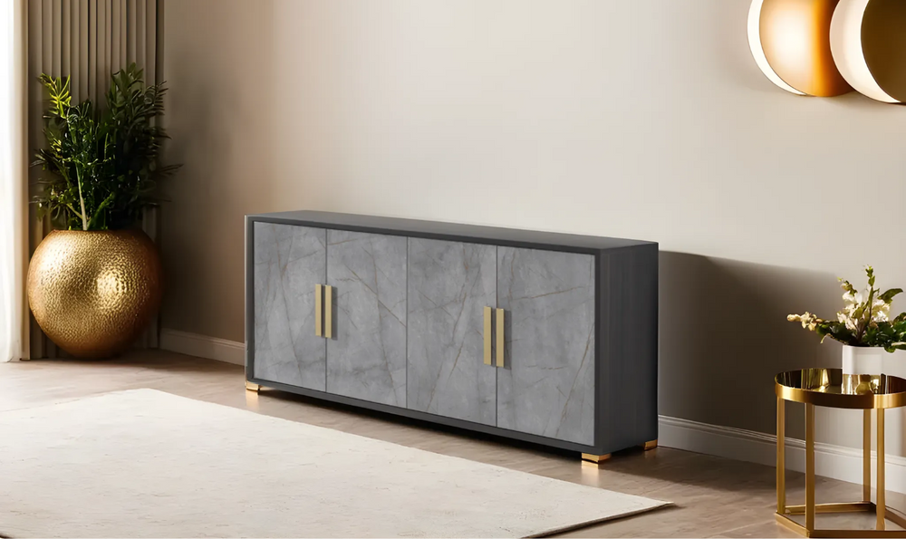 Leahyco Italia Travertine Premium Buffet in Wenge Veneer Finish - Leahyco