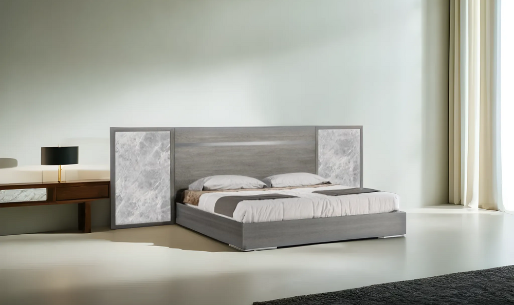 Leahyco Italia Victoria Premium Bed In Light Gray (Queen / King) - Leahyco