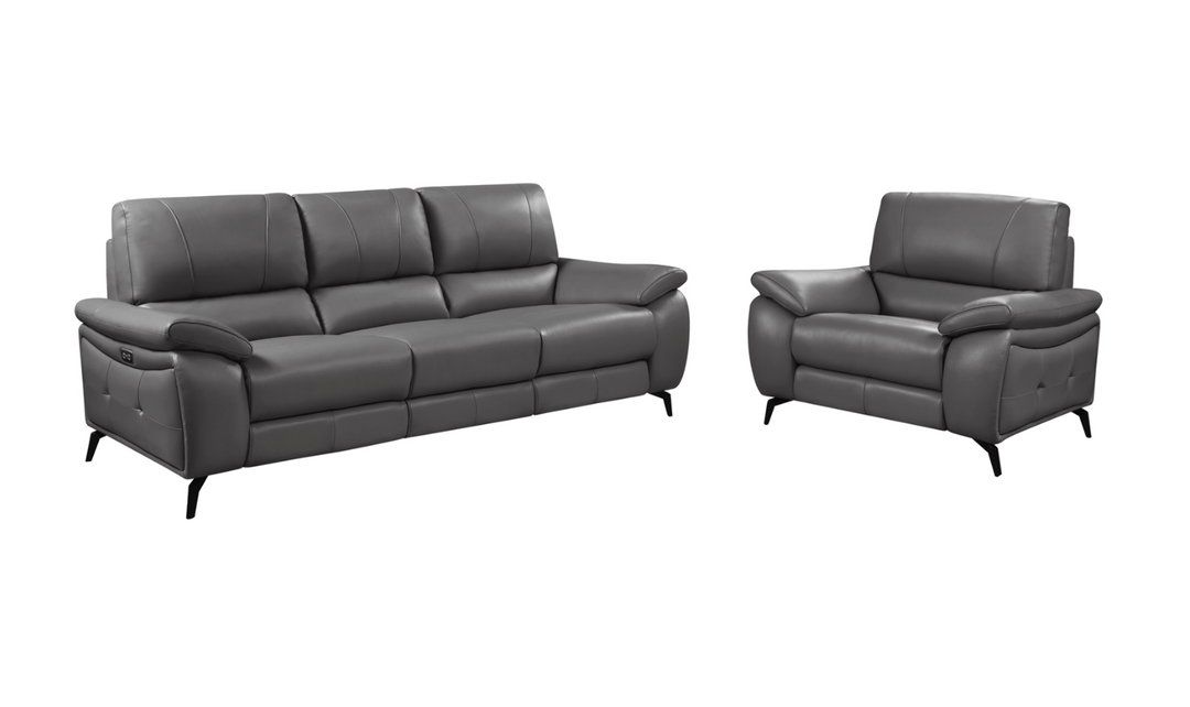 ESF Italia Jake Leather Electric Recliner Living Room Set- Leahyco