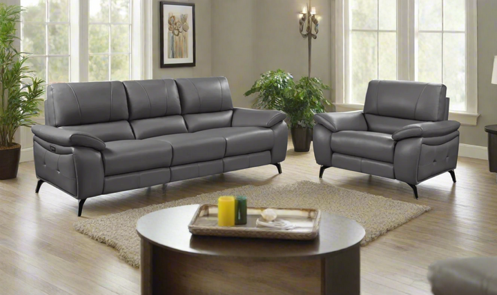 ESF Italia Jake Leather Electric Recliner Living Room Set- Leahyco