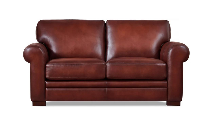 Brookfield 2-Seater Waxy Pull-up Leather Loveseat- Leahyco