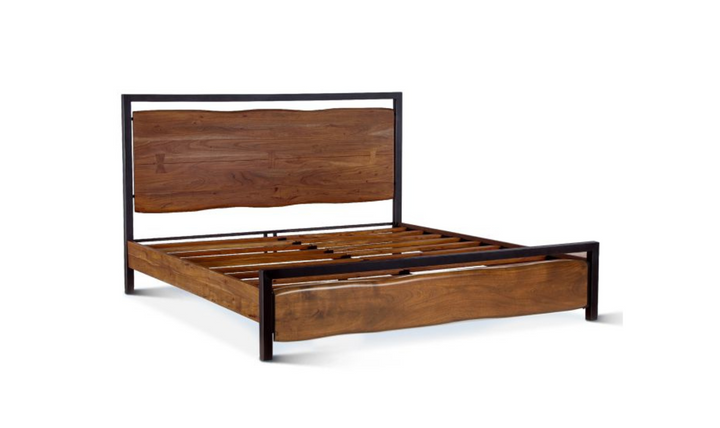 HTD Aspen King/Queen Size Wooden Bed With Deep Walnut Finish