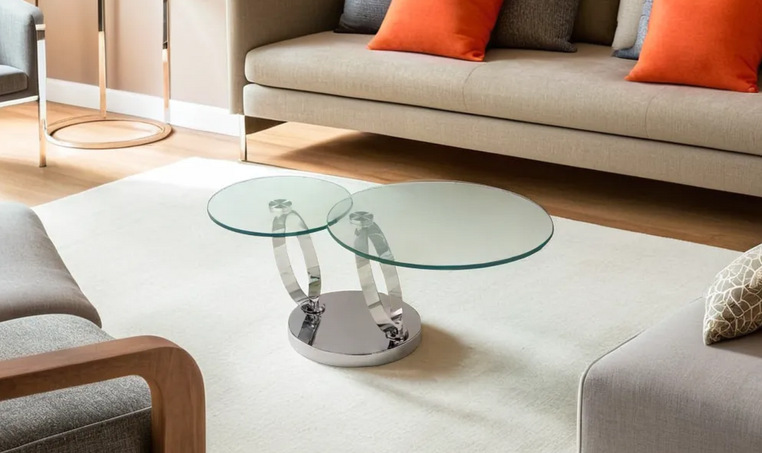 Leahyco Italia Silo Round Coffee Table With Glass Top-Leahyco