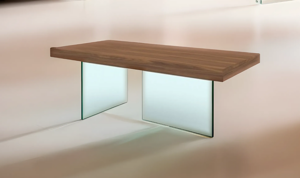 Leahyco Italia Astrolab Rectangle Modern Dining Table In Walnut - Leahyco