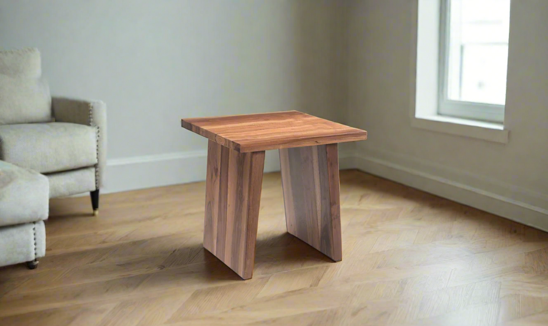 Barcelona Side Table in Natural Reclaimed Wood- Leahyco