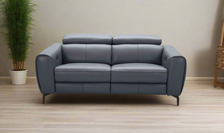 Lorenzo Italian Leather Reclining Loveseat- Leahyco