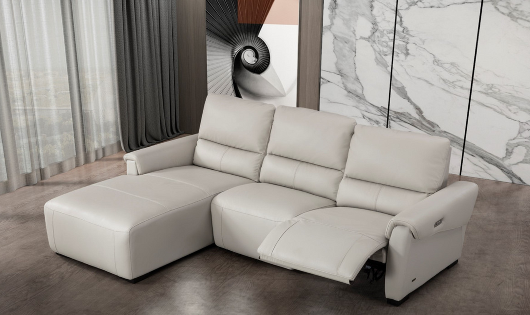 Maria Leather Electric Recliner Sectional Sofa- Leahyco