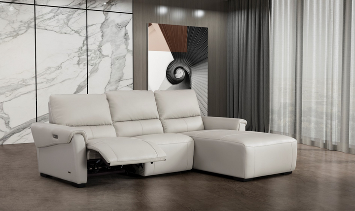 Maria Leather Electric Recliner Sectional Sofa- Leahyco