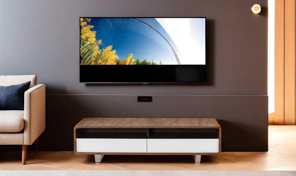 Leahyco Italia Davos 2 Large Drawer TV Base in Walnut Finish-Leahyco