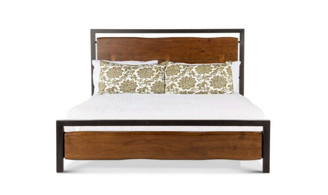 HTD Aspen King/Queen Size Wooden Bed With Deep Walnut Finish