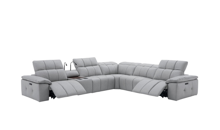 Beaumont 6 Pieces Leather Power Recliner Sectional Sofa in Premium Leather- Leahyco